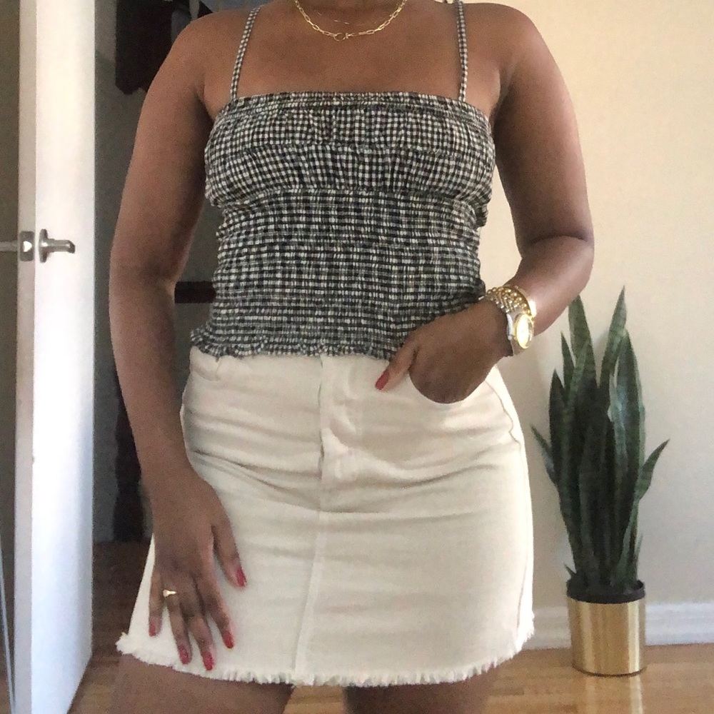 B&W Gingham Cami Top